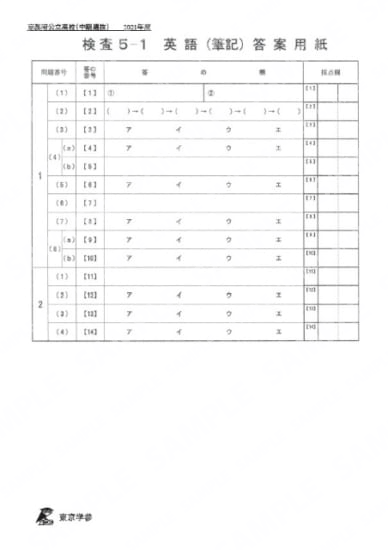 2021Z26京都府中期英語