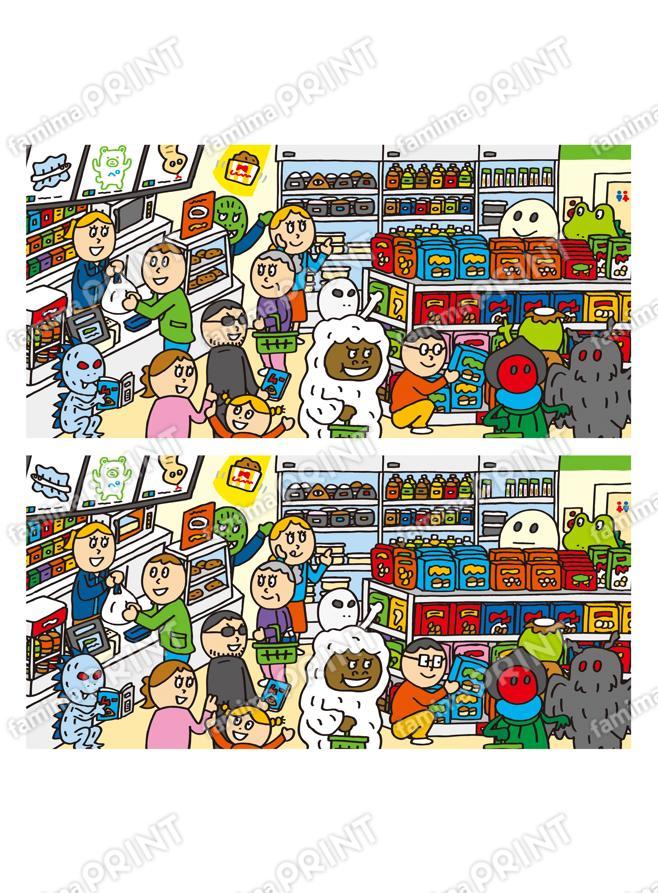 ムーくじ発売記念　ムーxファミリーマート　激ムズ間違い探し　2L判シール紙