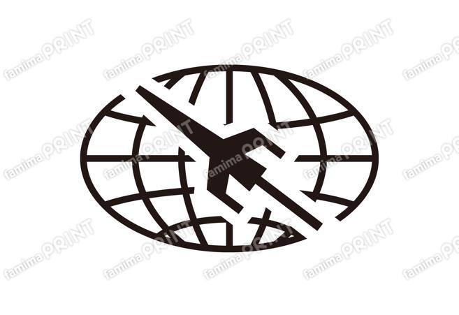 TRANS CONTINENTS 地球儀・飛行機アイコン ブラック