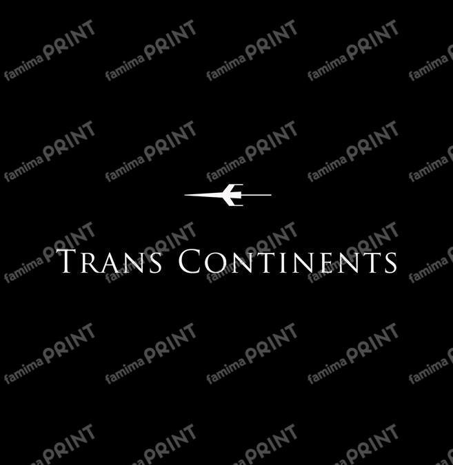 TRANS CONTINENTS 飛行機アイコン+ロゴ ホワイトアウト_S