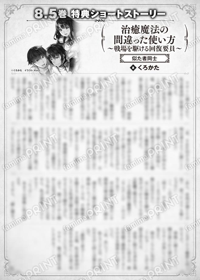 治癒魔法の間違った使い方　〜戦場を駆ける回復要員〜　８.５巻特典SS　④「似た者同士」