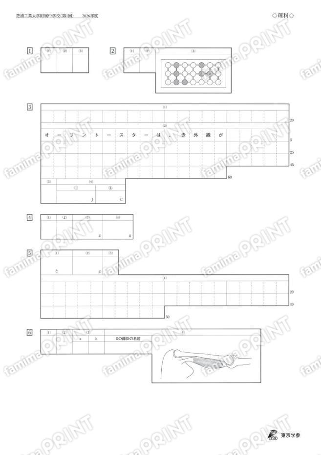 2026M06 Shibaura Institute of Technology Junior High School, 1st Science Exam