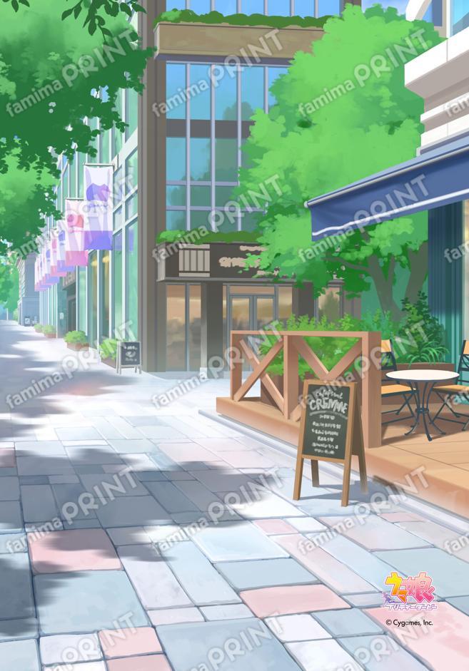 第一弾景品マジッククリアファイル用背景「ストリート(昼)」