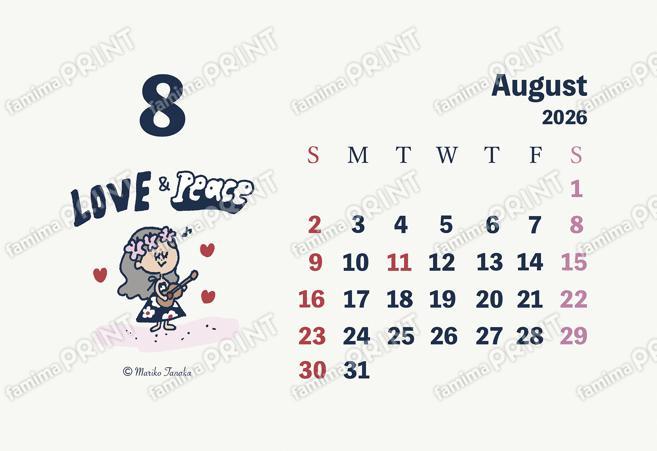 MarikoTanakaカレンダー8月