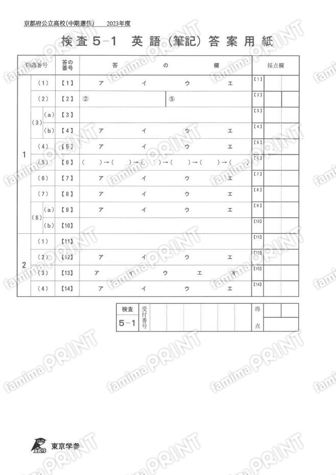 2023Z26京都府中期英語