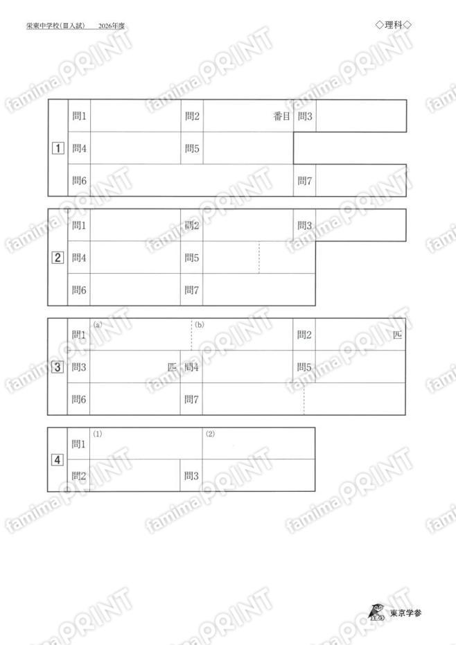 2026Q09 Sakae Higashi Junior High School III Entrance Exam Science