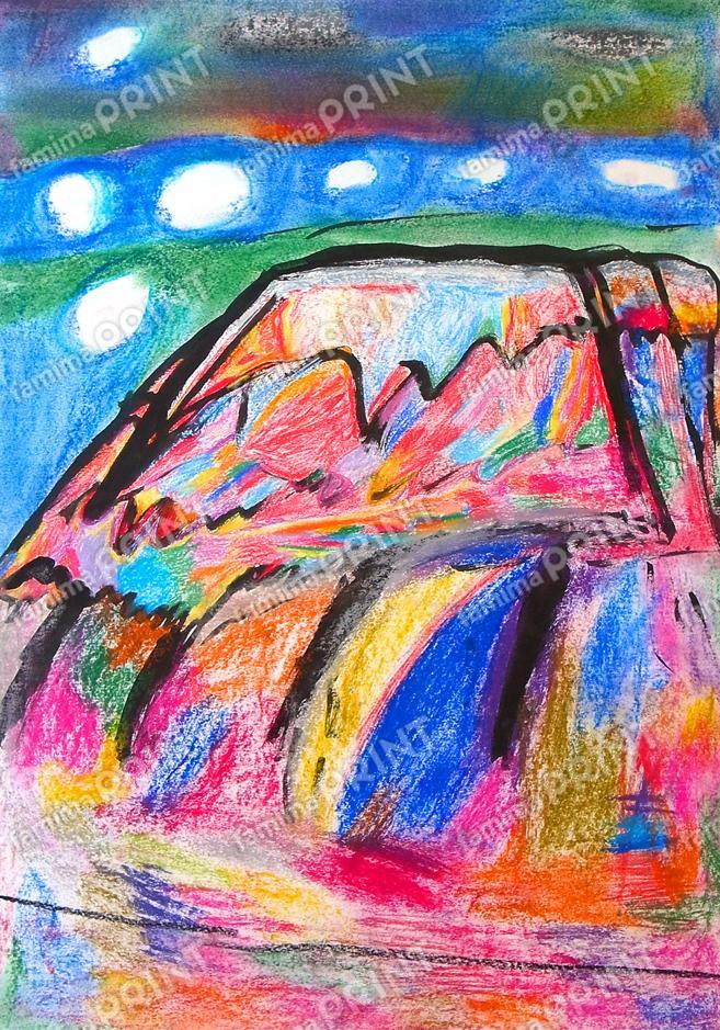 秋を彩る小さなアート作品23　増田亮太　虹色に輝く富士