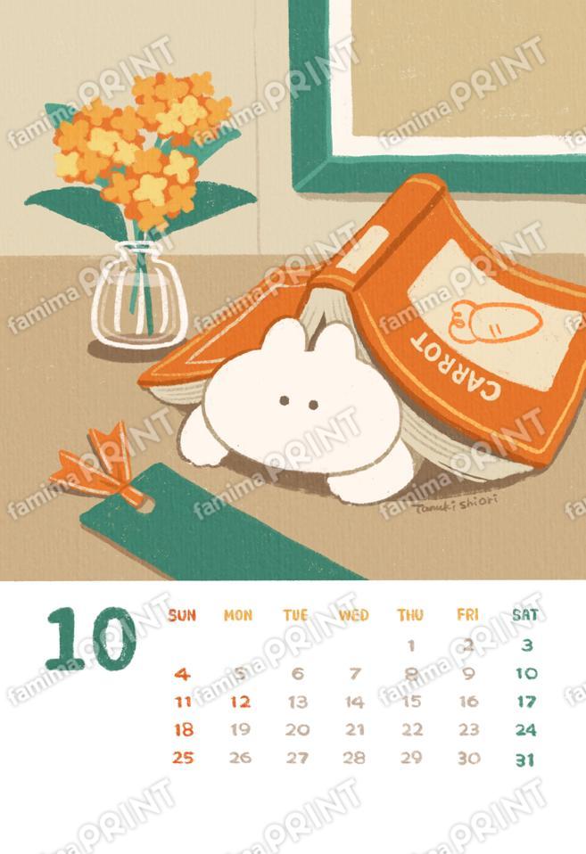 タヌキシオリカレンダー10月