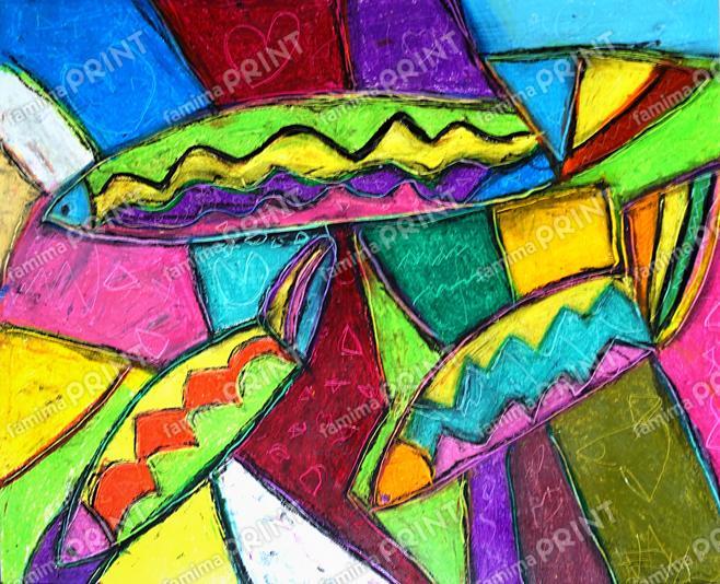 秋を彩る小さなアート 作品28　原崎真由美　さかな