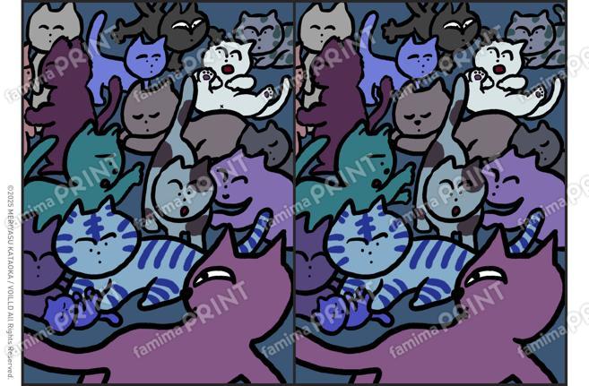 CAT間違い探しcolor_hagaki