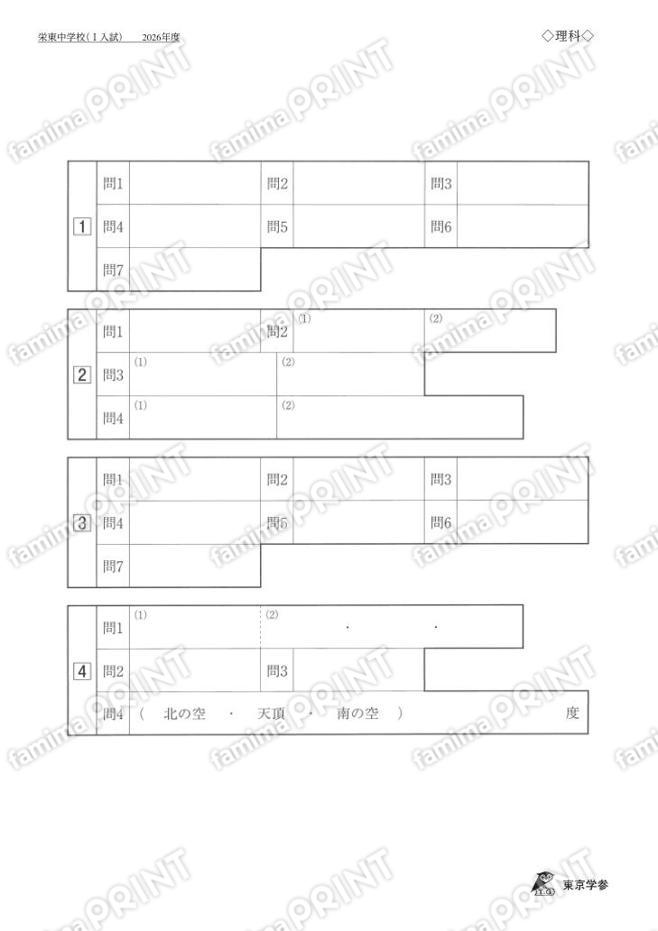 2026Q09 Sakae Higashi Junior High School Entrance Exam I: Science