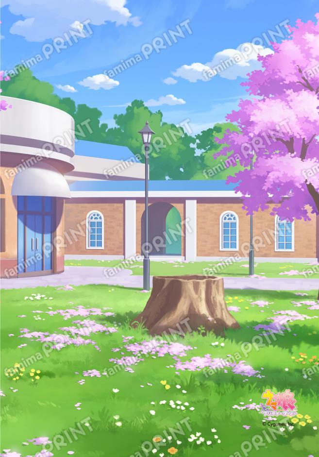 第一弾景品マジッククリアファイル用背景「大樹のウロ(昼・桜)」