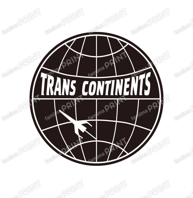 TRANS CONTINENTS 地球儀・飛行機アイコン+ロゴ ブラック_S