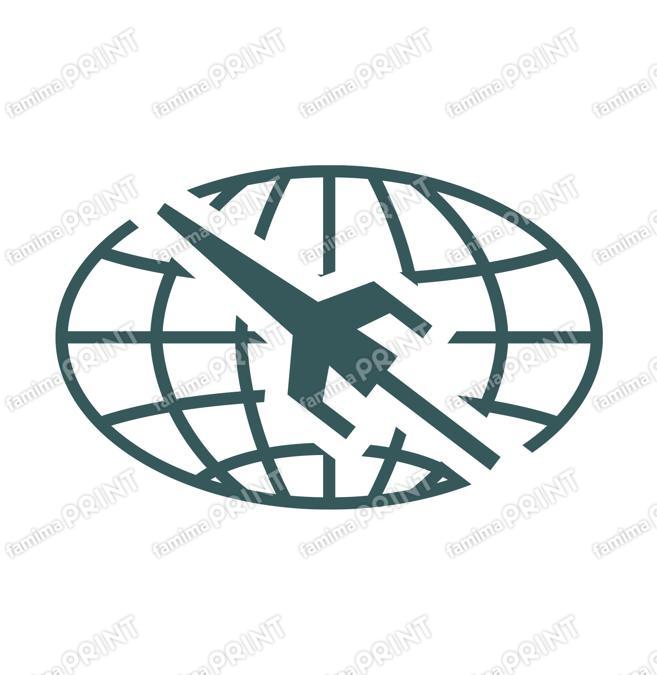 TRANS CONTINENTS 地球儀・飛行機アイコン ビリジアン_S