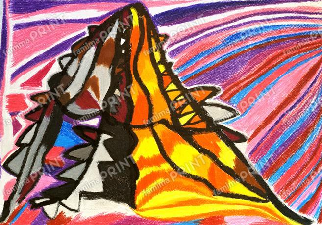 秋を彩る小さなアート 作品02　大石理央　煉獄の富士山