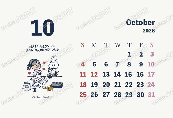MarikoTanakaカレンダー10月