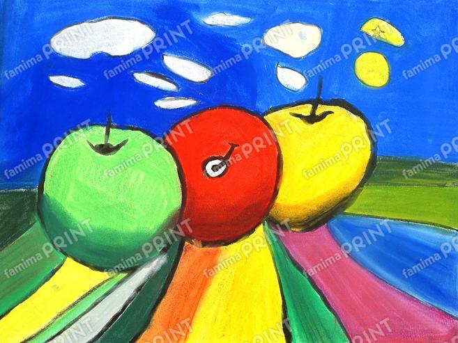 驚きと感動、元気と勇気を与えてくれる魅力満載のアート作品12　西下紘生　３色のりんご