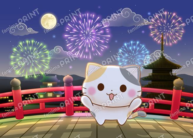 京都の三毛猫さん 花火