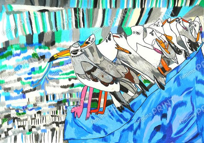 秋を彩る小さなアート作品01　大石理央　カモメ