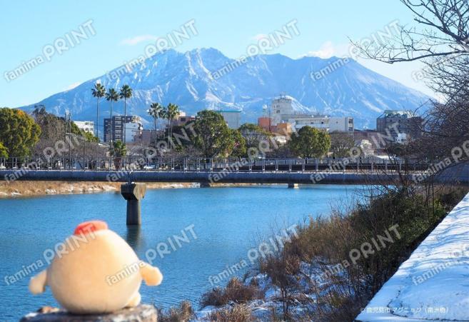 マグニョンブロマイド （南洲橋から見た冠雪の桜島）