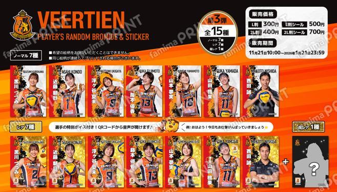 ヴィアティン三重女子バレーボール ランダムブロマイド＆シール