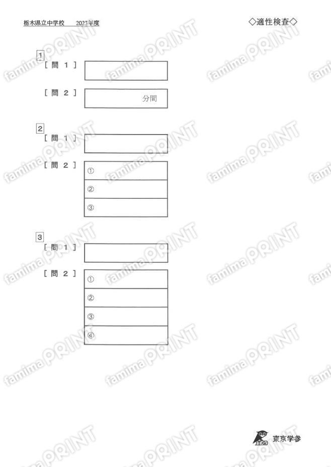2023J11栃木県立中学校適性検査