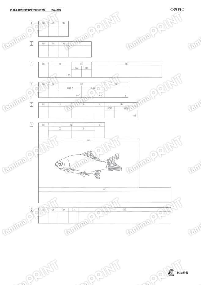 2023M06芝浦工業大附属中第2回理科