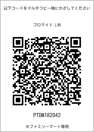 5 寸照片，扫描二维码获取打印号码[PTDM182042]。全家便利店独家销售。