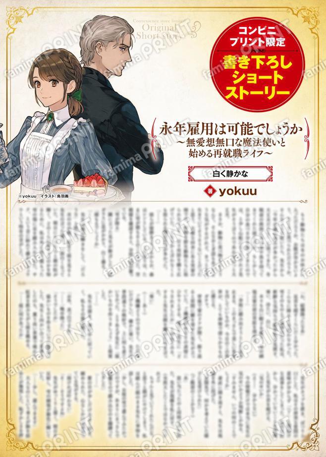 永年雇用は可能でしょうか　～無愛想無口な魔法使いと始める再就職ライフ～　書き下ろしSS　①「白く静かな」