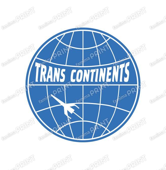 TRANS CONTINENTS 地球儀・飛行機アイコン+ロゴ ロイヤルブルー_S