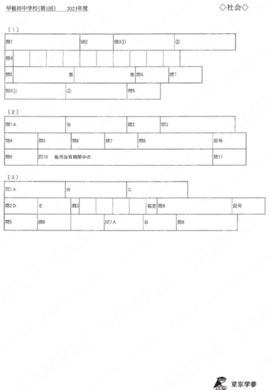 2023K10早稲田中第1回社会