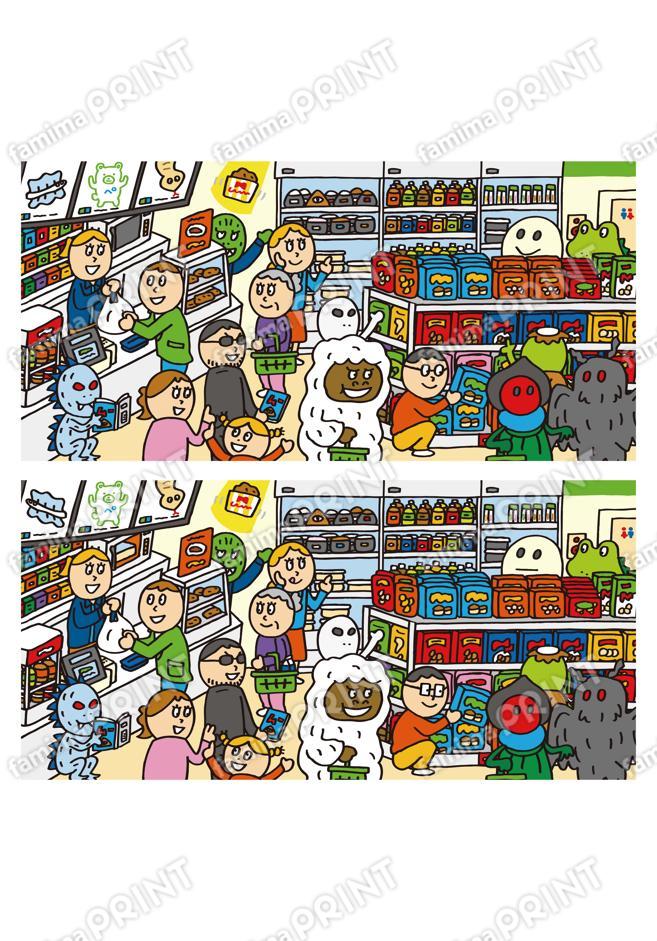 ムーくじ発売記念　ムーxファミリーマート　激ムズ間違い探し　A4