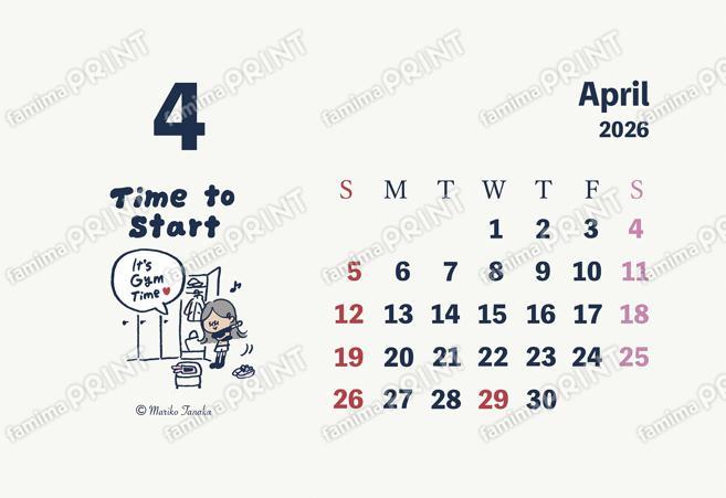 MarikoTanakaカレンダー4月