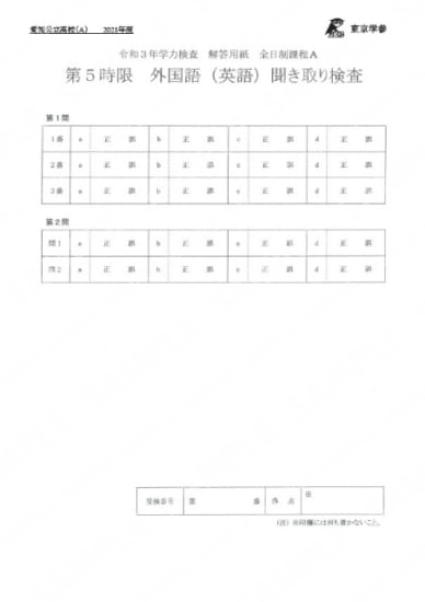 2021Z23愛知県A英語