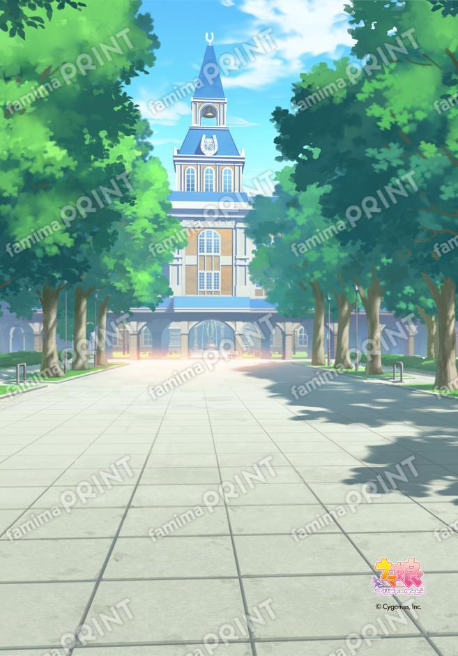 第一弾景品マジッククリアファイル用背景「並木道(昼)」