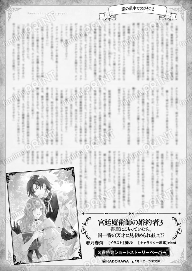 宮廷魔術師３巻特典SS「旅の道中～」